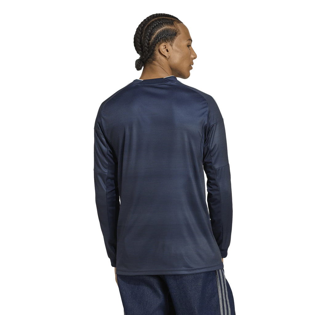 adidas Real Madrid Away Long Sleeve Mens Soccer Jersey 25 26 Blue