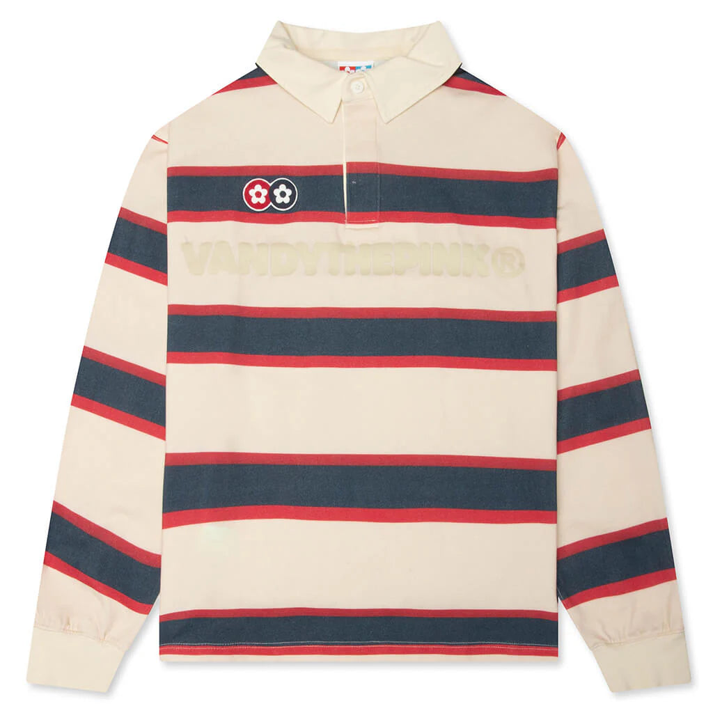 Stripe L S Rugby Beige