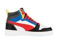 Tenis PUMA Rebound V6 Mid Blanco y Rojo para Niño