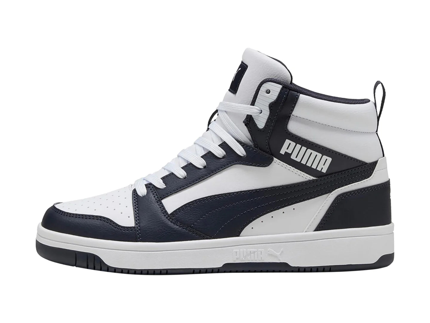 Tenis PUMA Rebound V6 Blanco y Azul Marino para Hombre