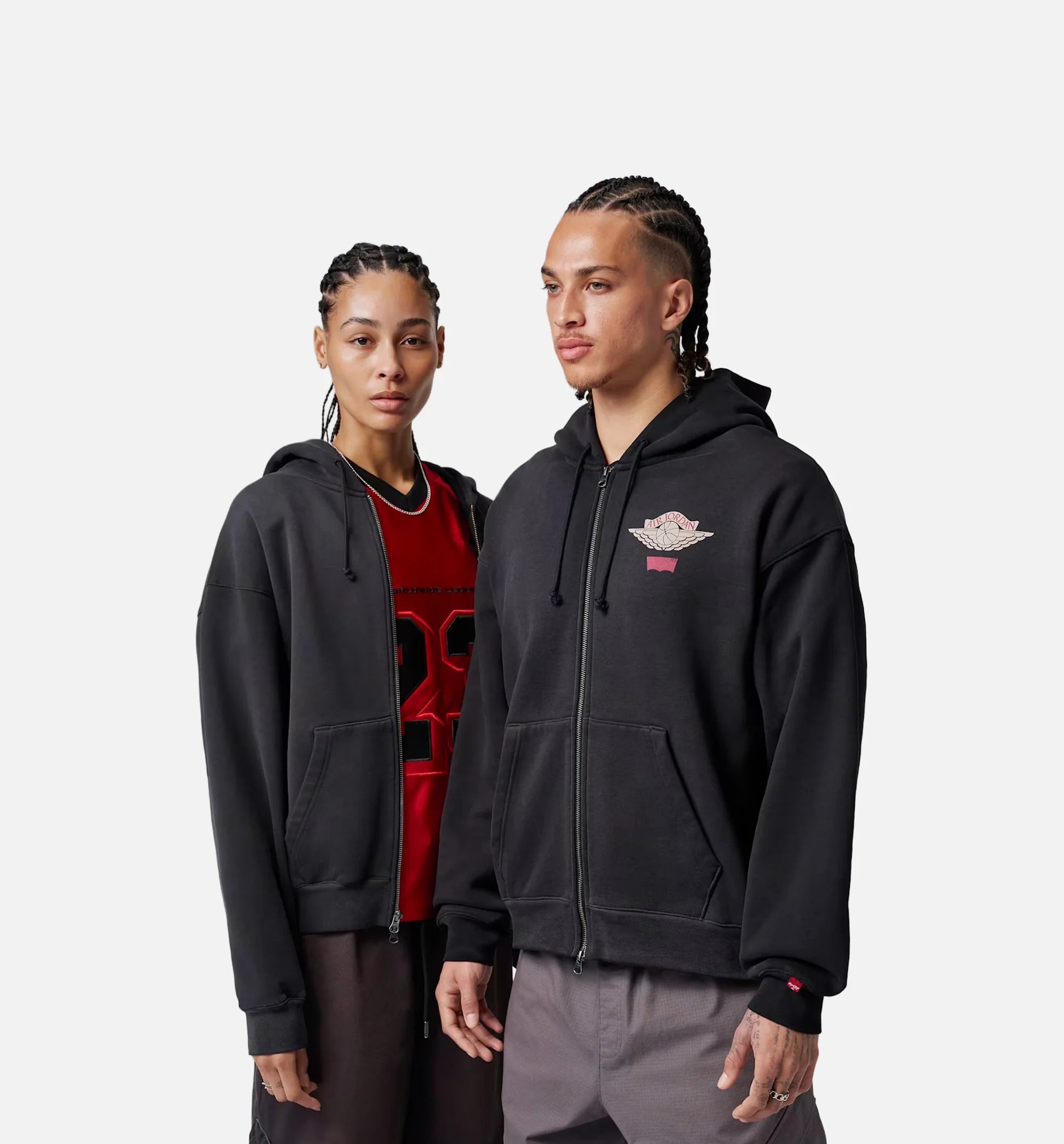 Air Jordan x Levis Full Zip Fleece Mens Jacket Black