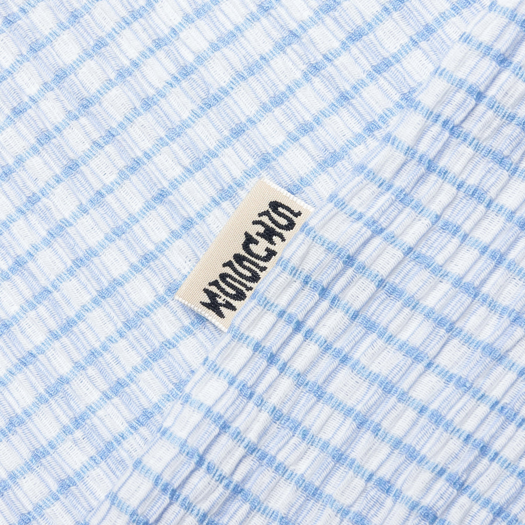 Flat Bottom Crinkled Shirt Blue Check