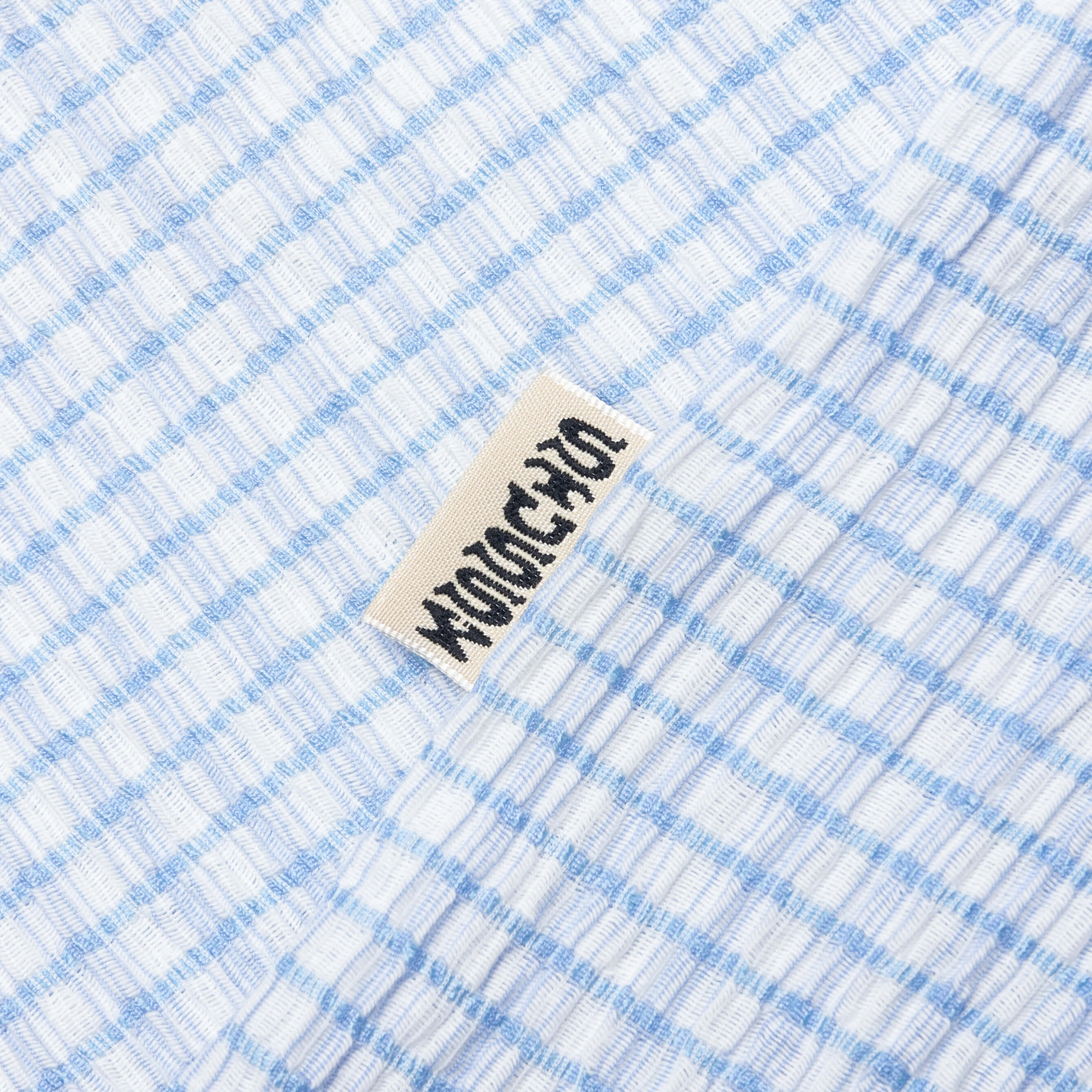 Flat Bottom Crinkled Shirt Blue Check