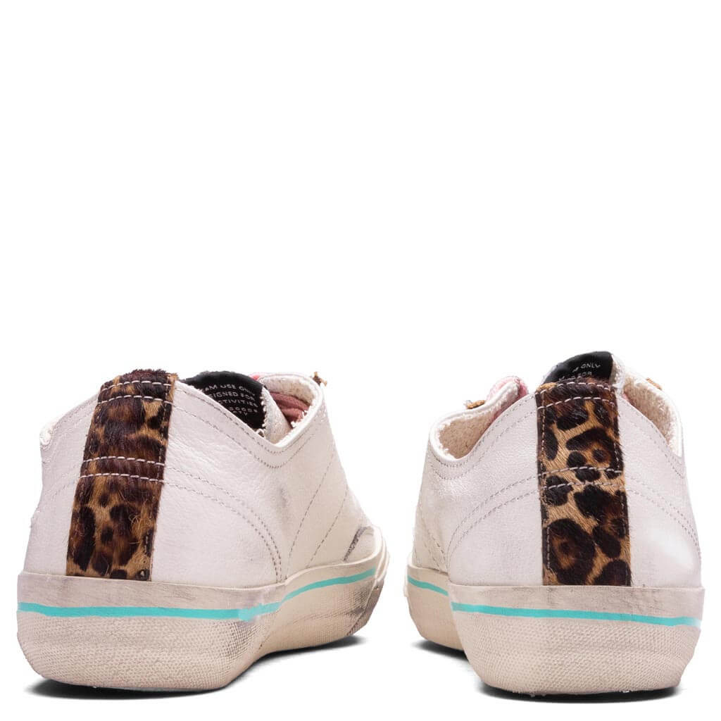 Womens V Star White Silver Beige Brown Leo