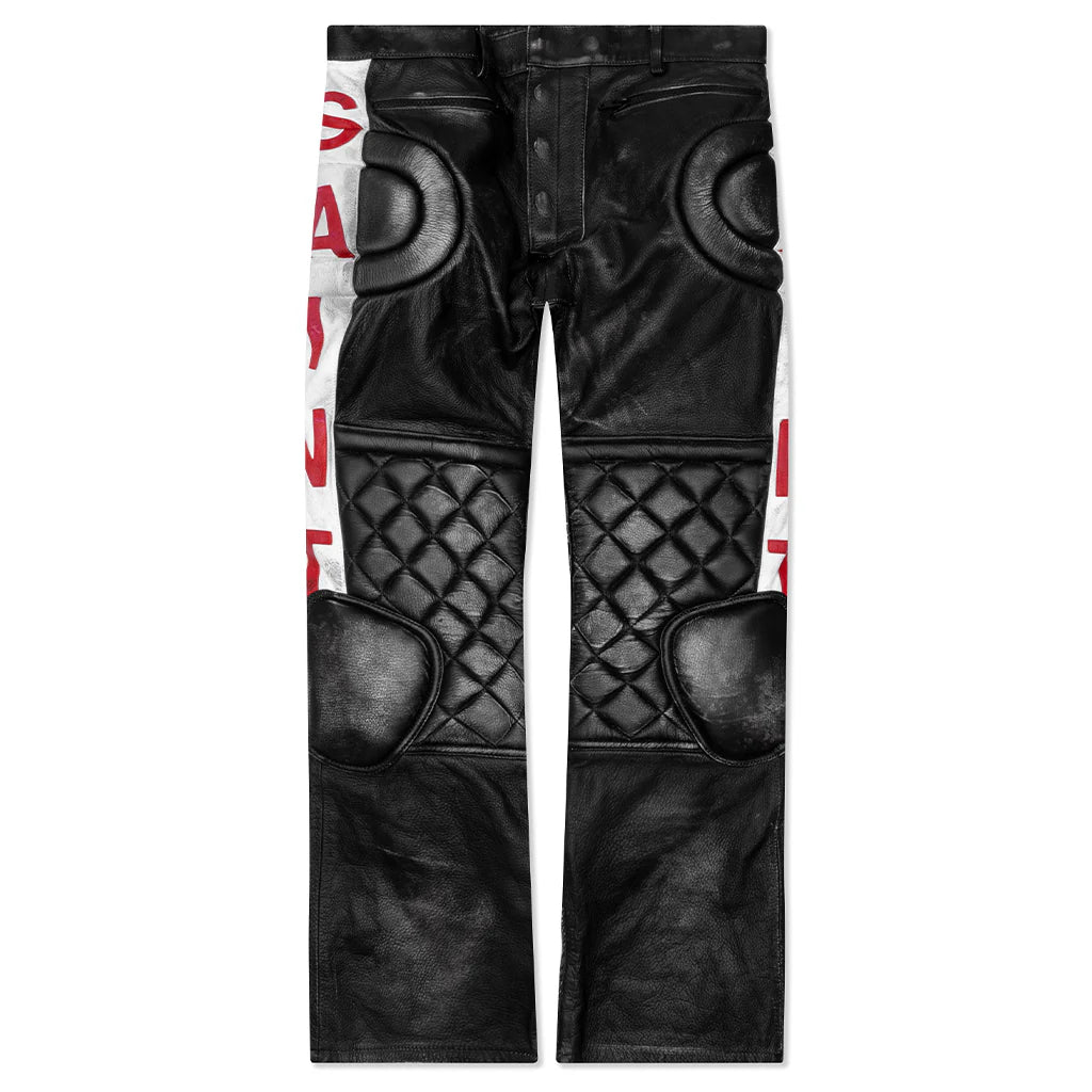 Saint Racer Leather Pants Black