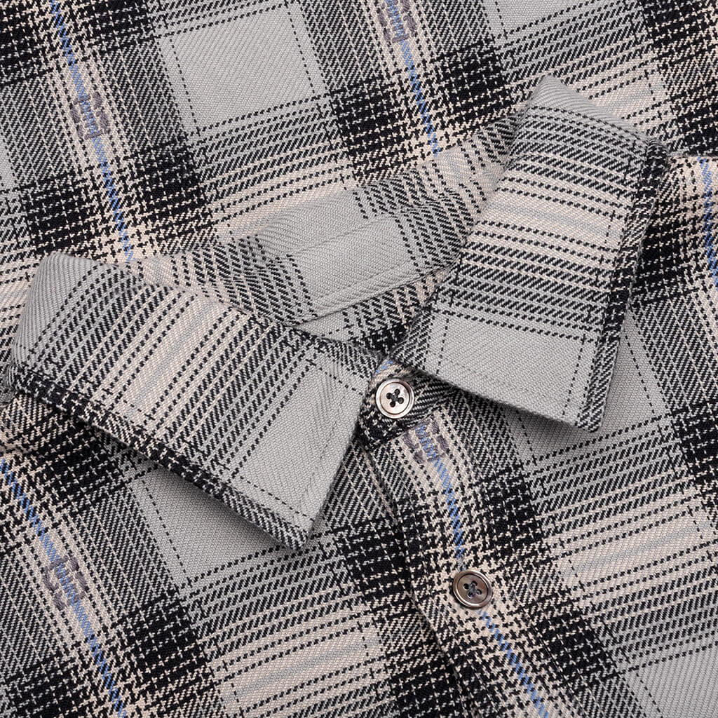 Motif Plaid Shirt Grey