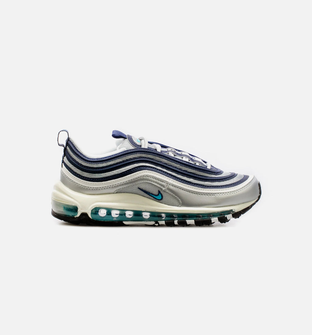 Air Max 97 Metallic Silver Chlorine Blue Womens Lifestyle Shoe Grey Blue