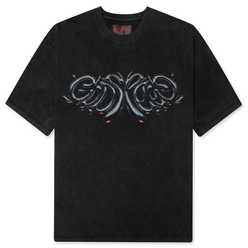 Mercury Logo T Shirt Black Wash