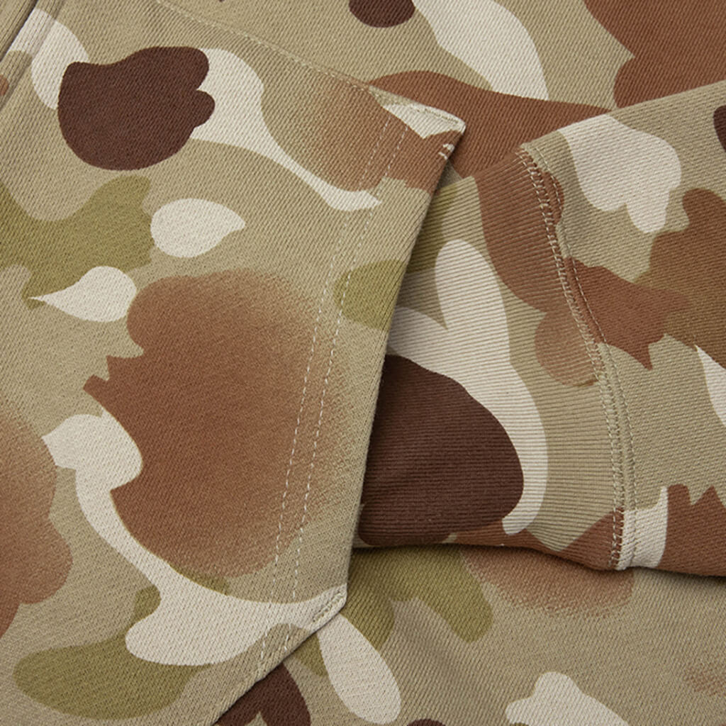 Graduation Camo Shark Full Zip Hoodie Beige