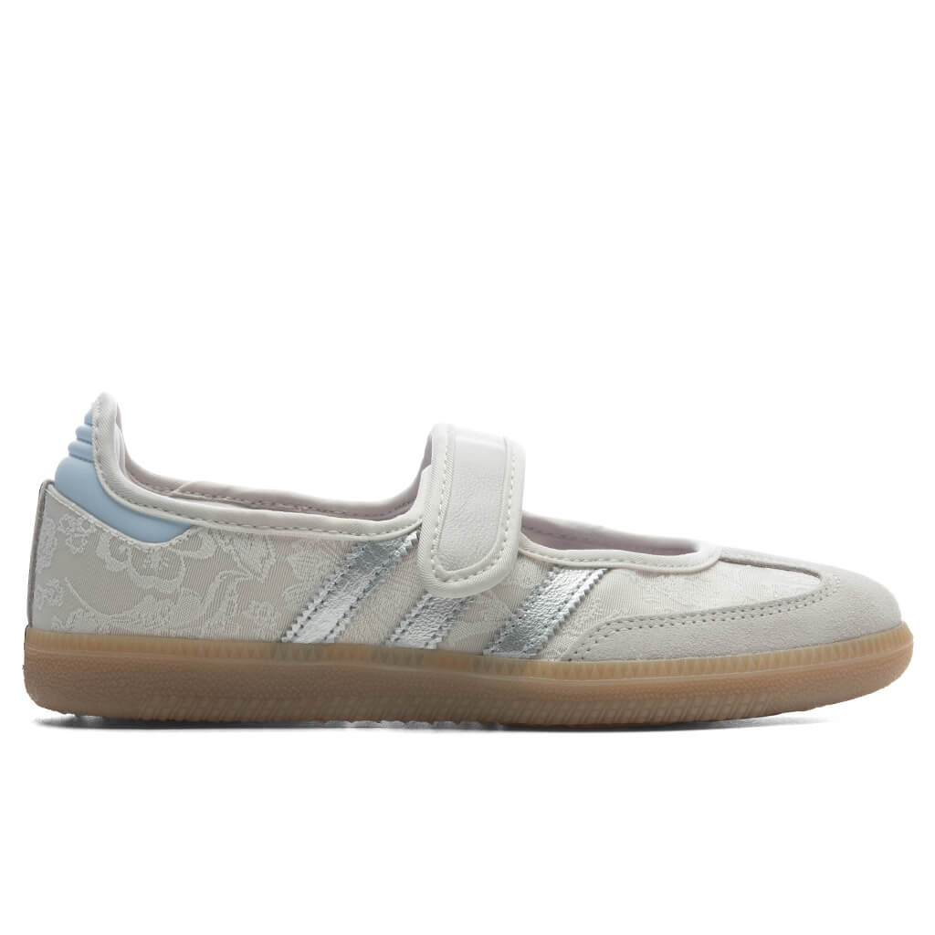 adidas Originals x Liberty London Womens Samba Jane Chalk Pearl Silver Metallic Chalk White