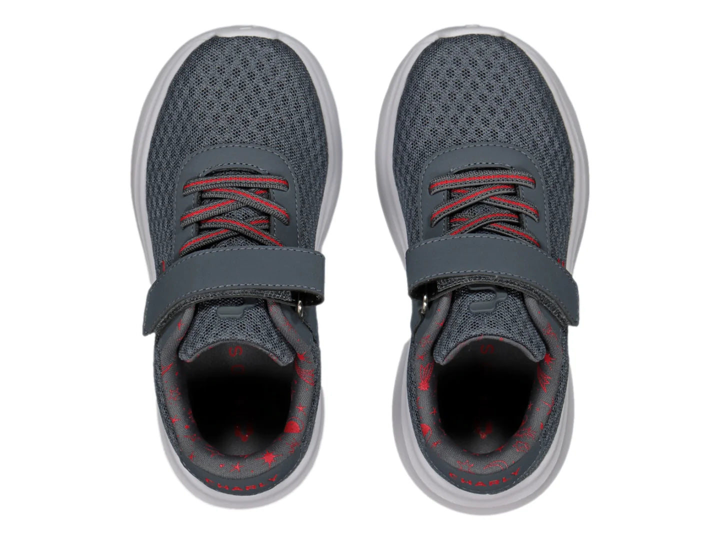 Tenis Charly Road Casual Gris y Rojo para Niño