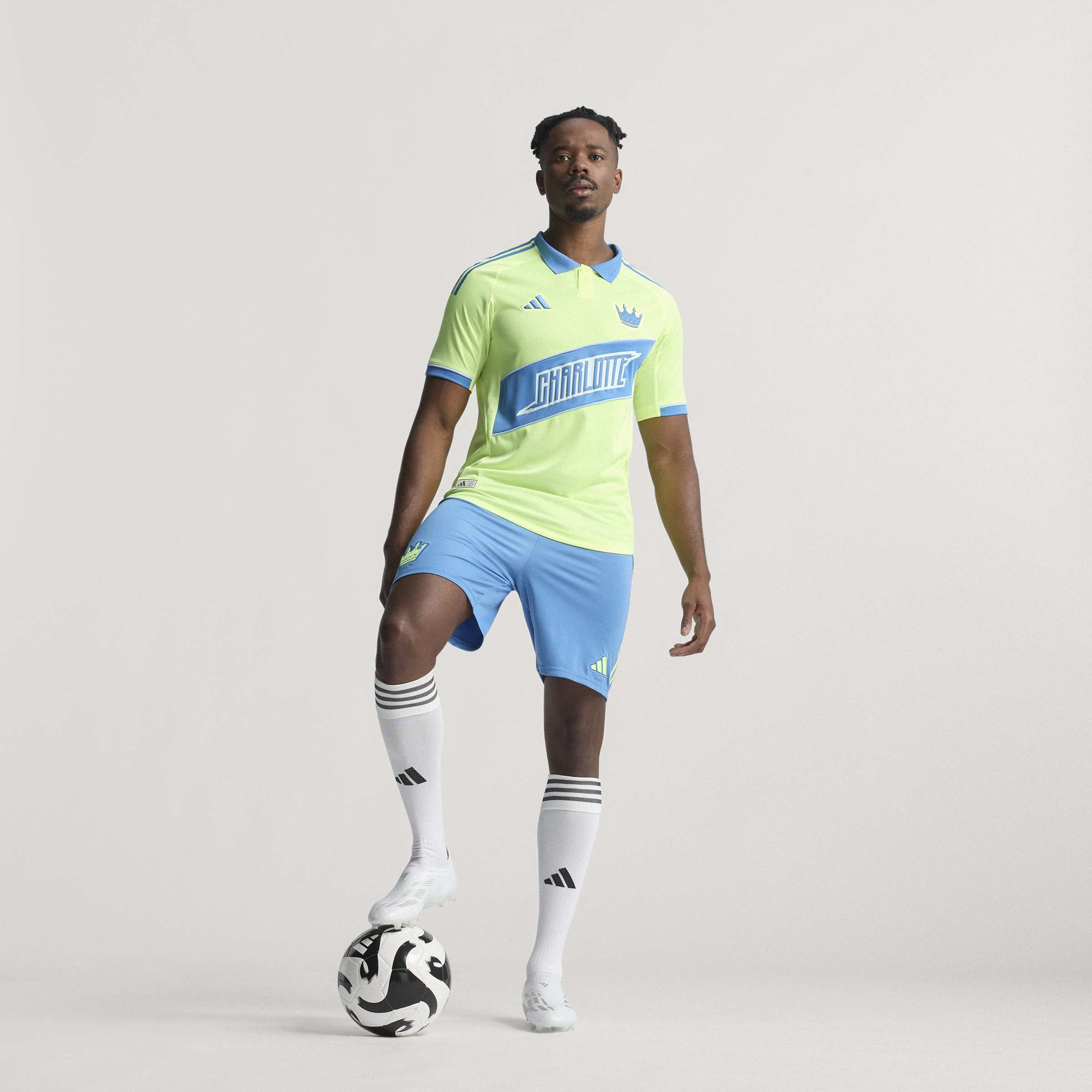 adidas Mens Charlotte FC Third Authentic Soccer Jersey 25 26 Yellow