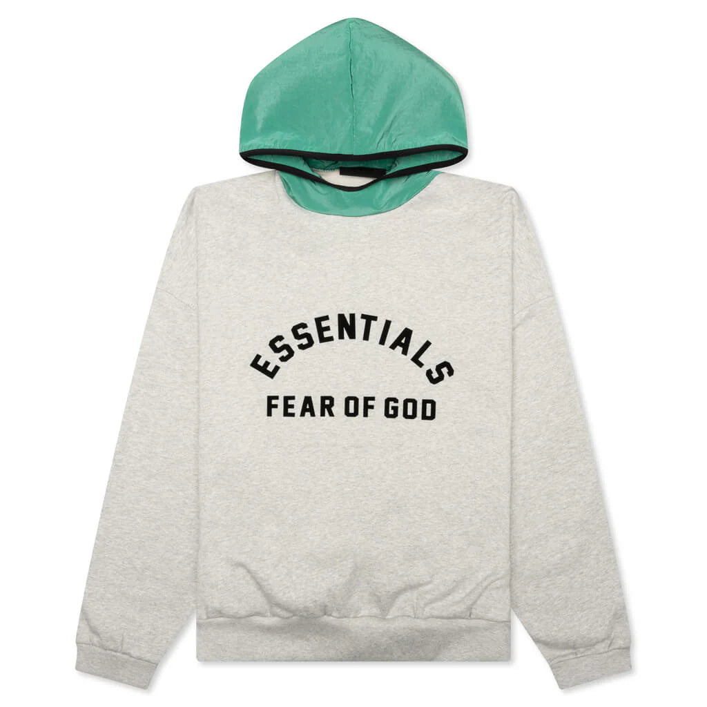 Nylon Fleece Hoodie Light Heather Grey