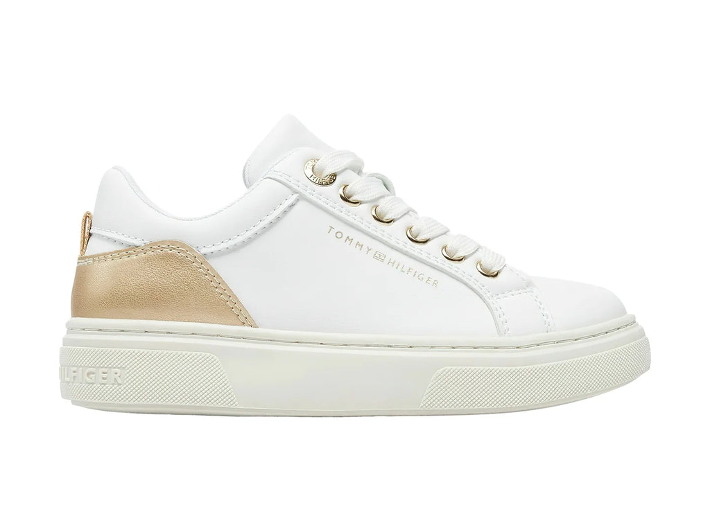 Tenis Tommy Hilfiger Blanco y Platino para Niña