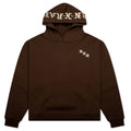 Embroidered Hoodie Walnut W Cream