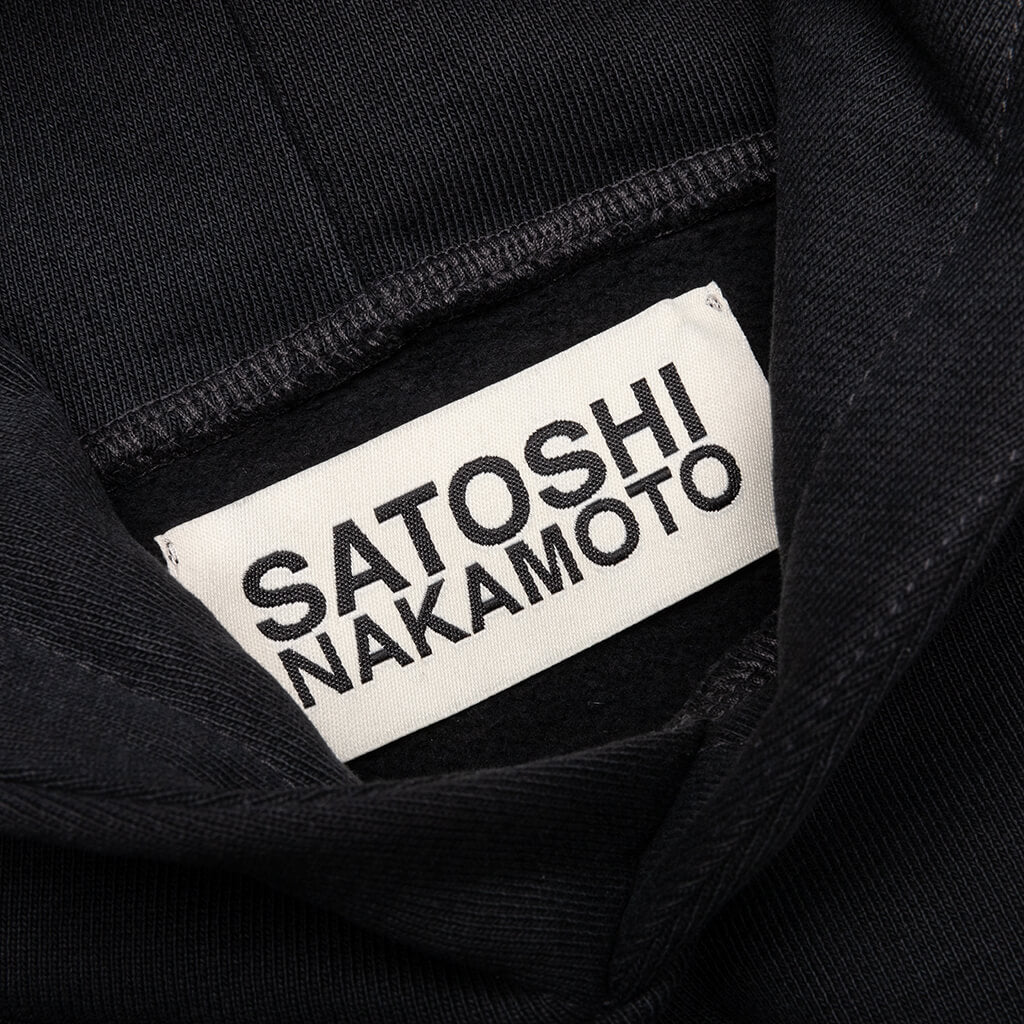 Leather Studded Logo Hoodie Black