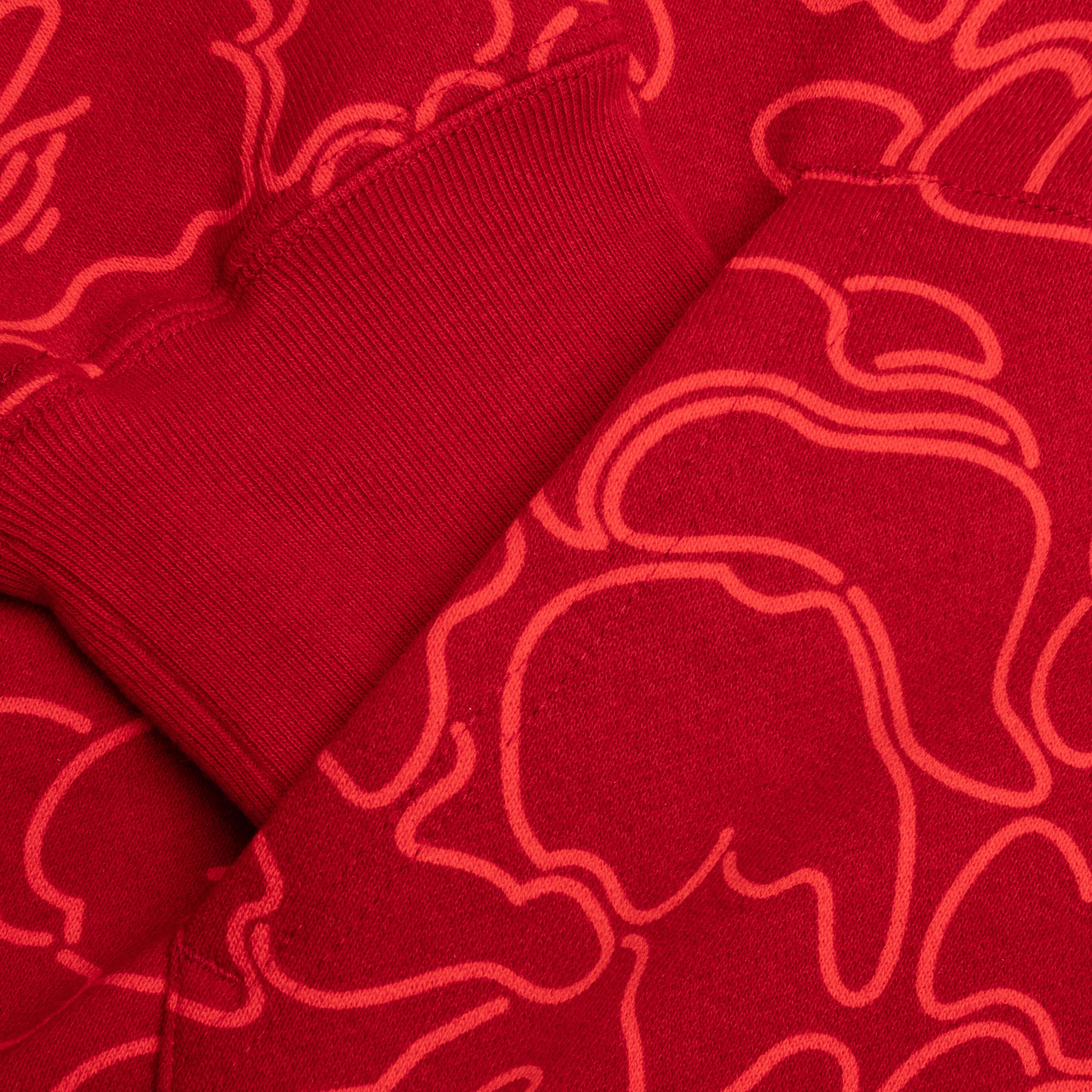 Bape 30th Anniversary Line Camo Shark Full Zip Hoodie Red