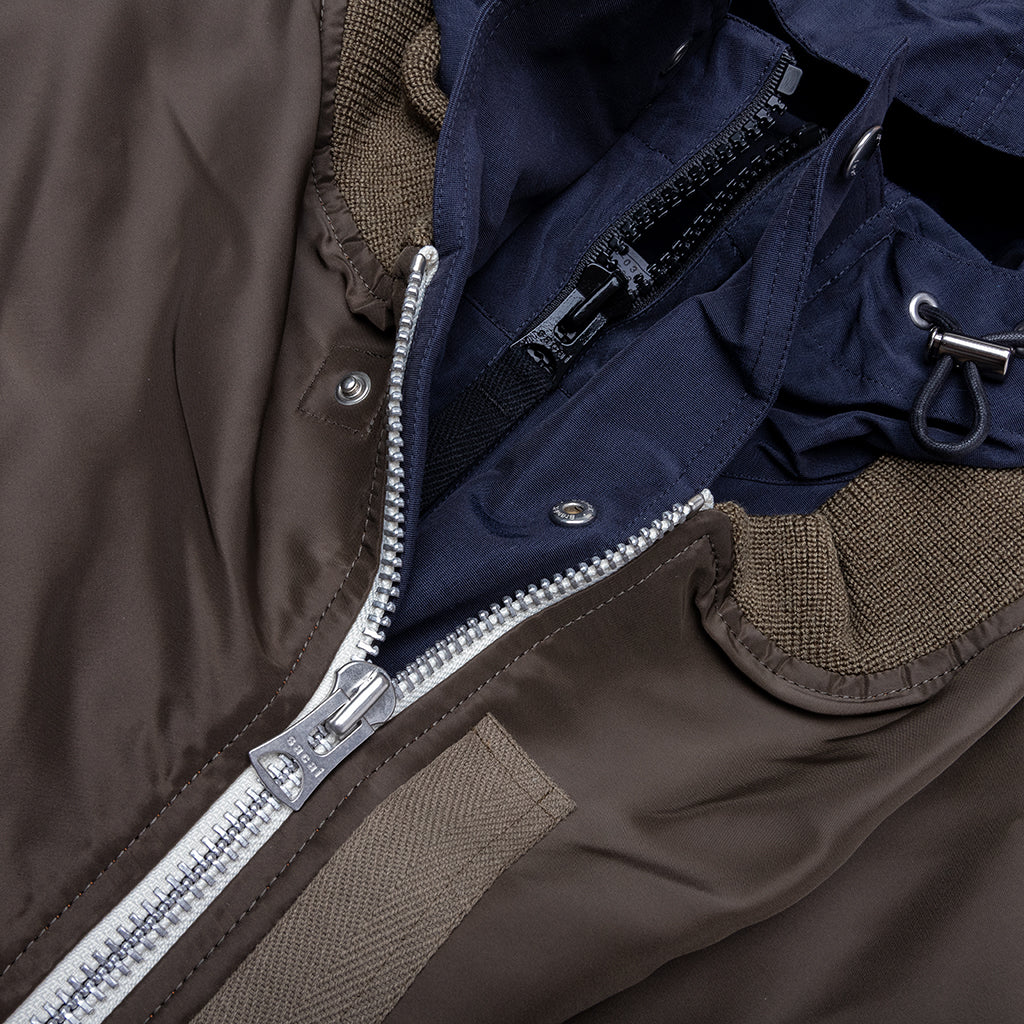 Nylon Twill x Grosgrain Blouson Khaki Navy