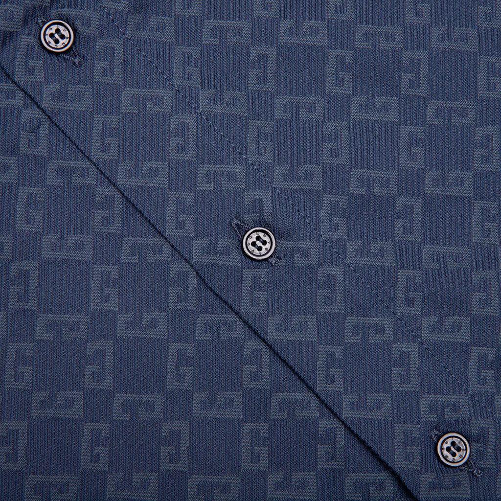 Shiny Monogram 72 Denim Shirt Grey Blue