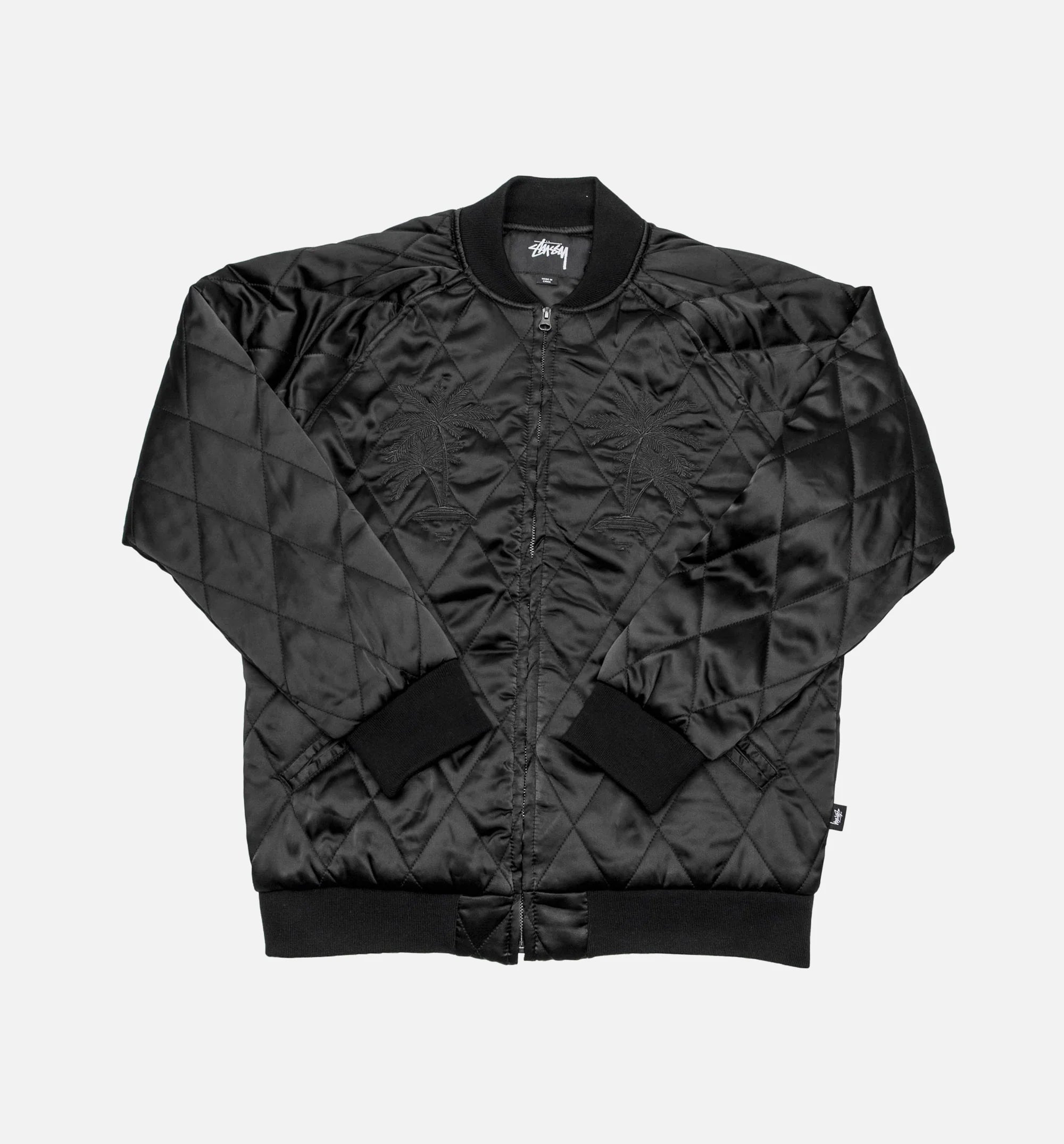 Satin Palm Mens Jacket Black