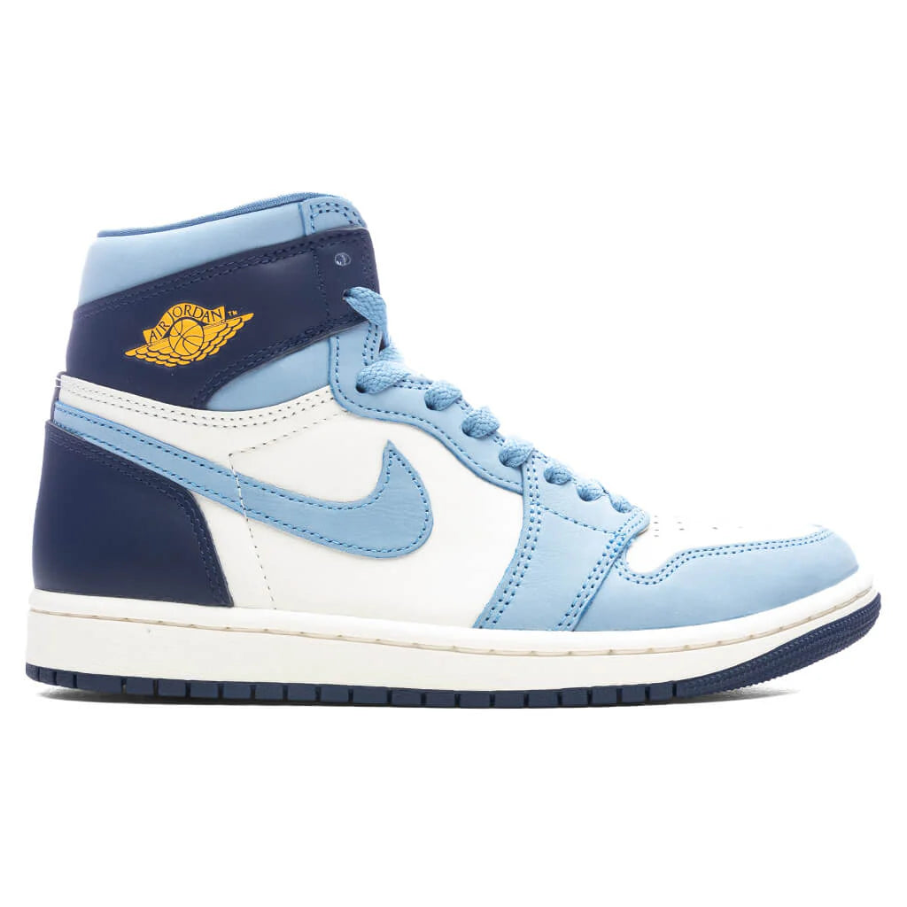 Womens Air Jordan 1 Retro High OG First in Flight University Blue University Gold Sail