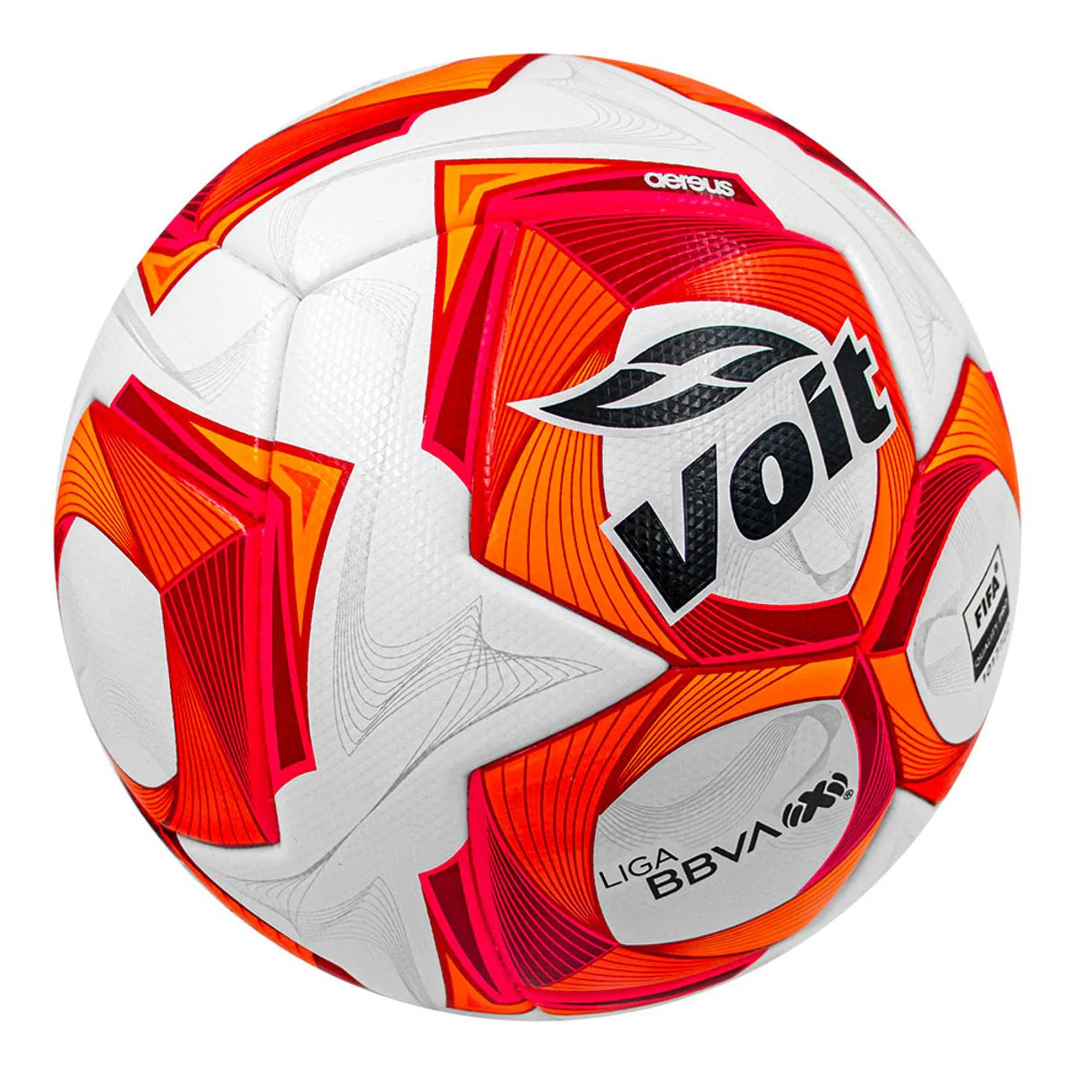 Voit AEREUS Liga MX Opening 2025 Quality FIFA Pro Soccer Ball White Red Orange