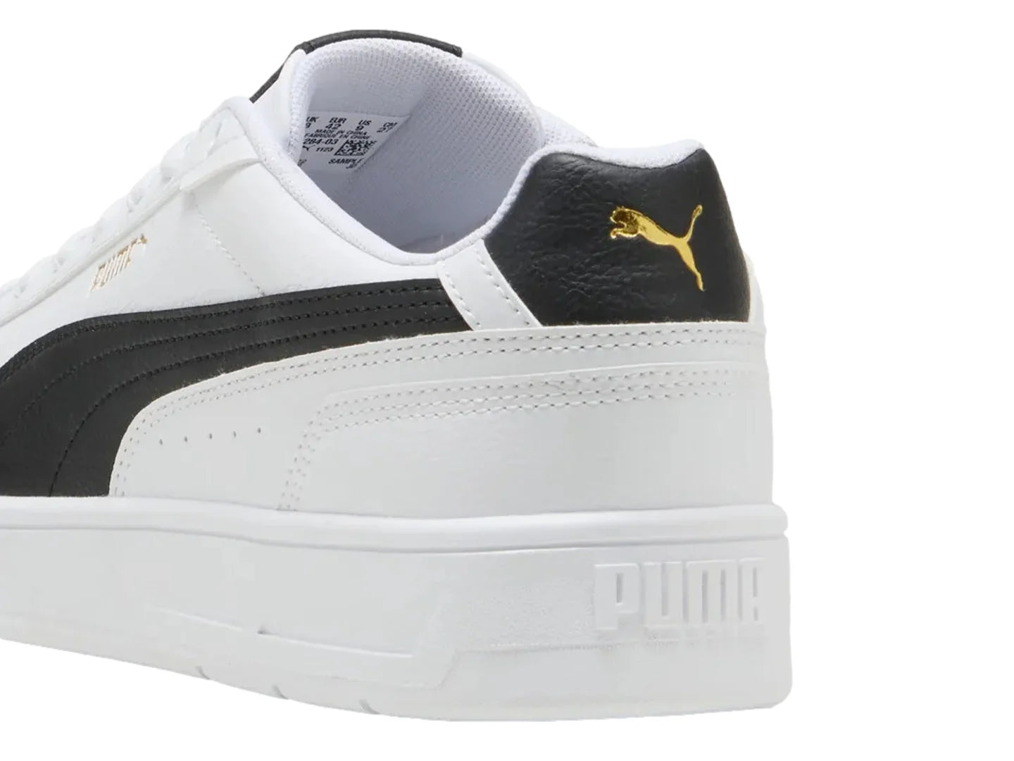 Tenis PUMA Court Classico Blanco Negro y Dorado para Hombre