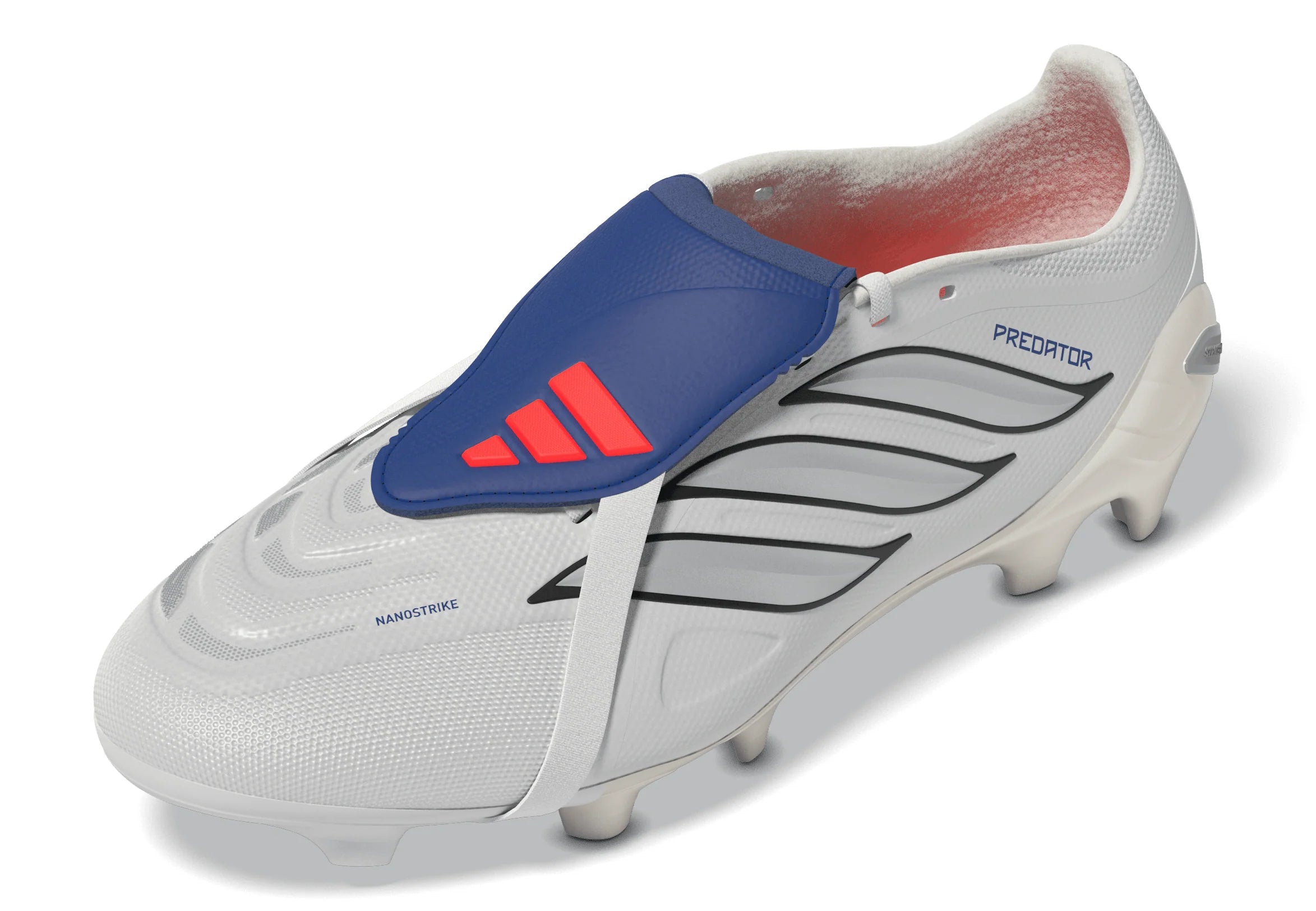 adidas Predator League Fold Over Tongue FG Firm Ground Mens Soccer Cleats White Zero Metallic Blue