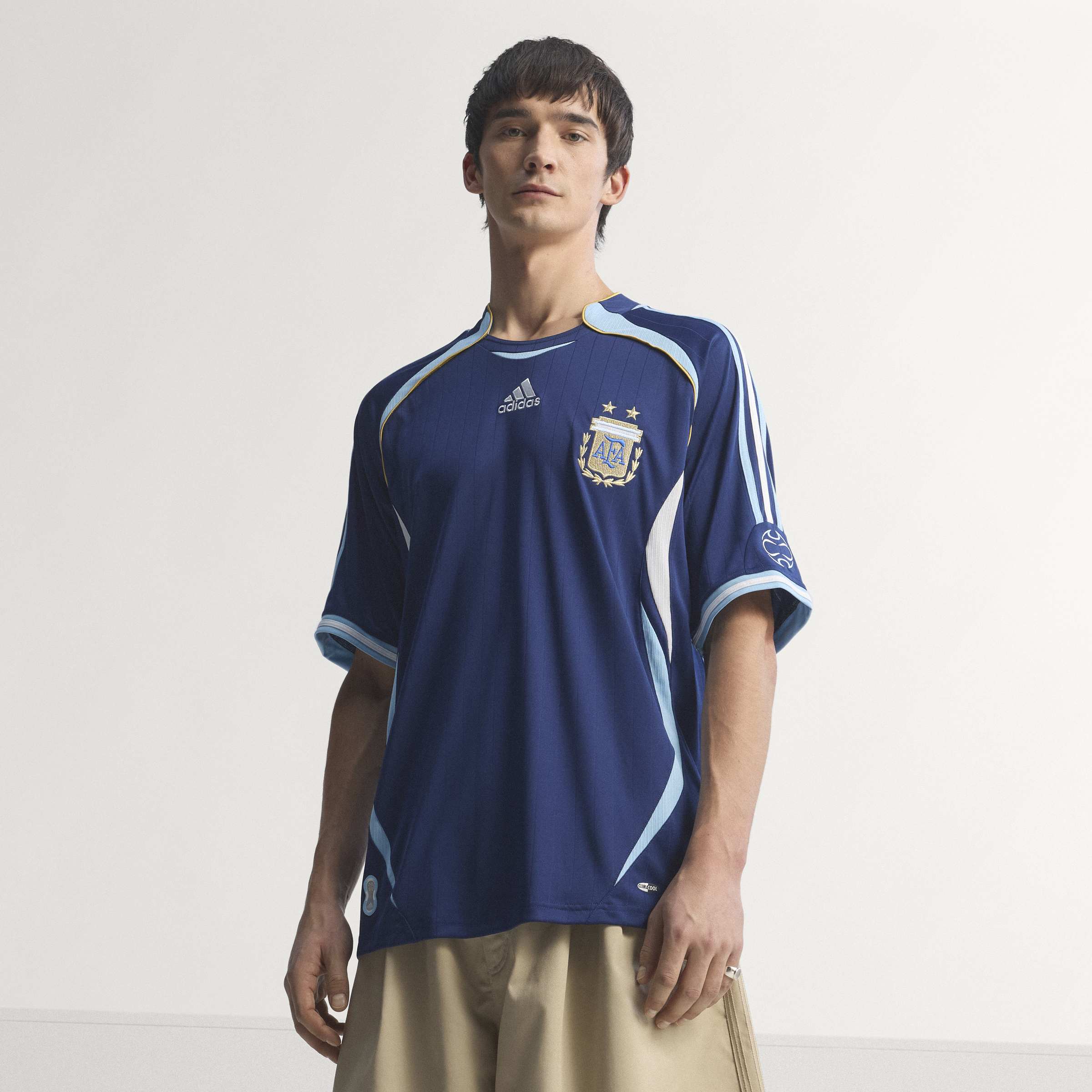 adidas Argentina Away Mens Soccer Jersey 2006 Dark Blue