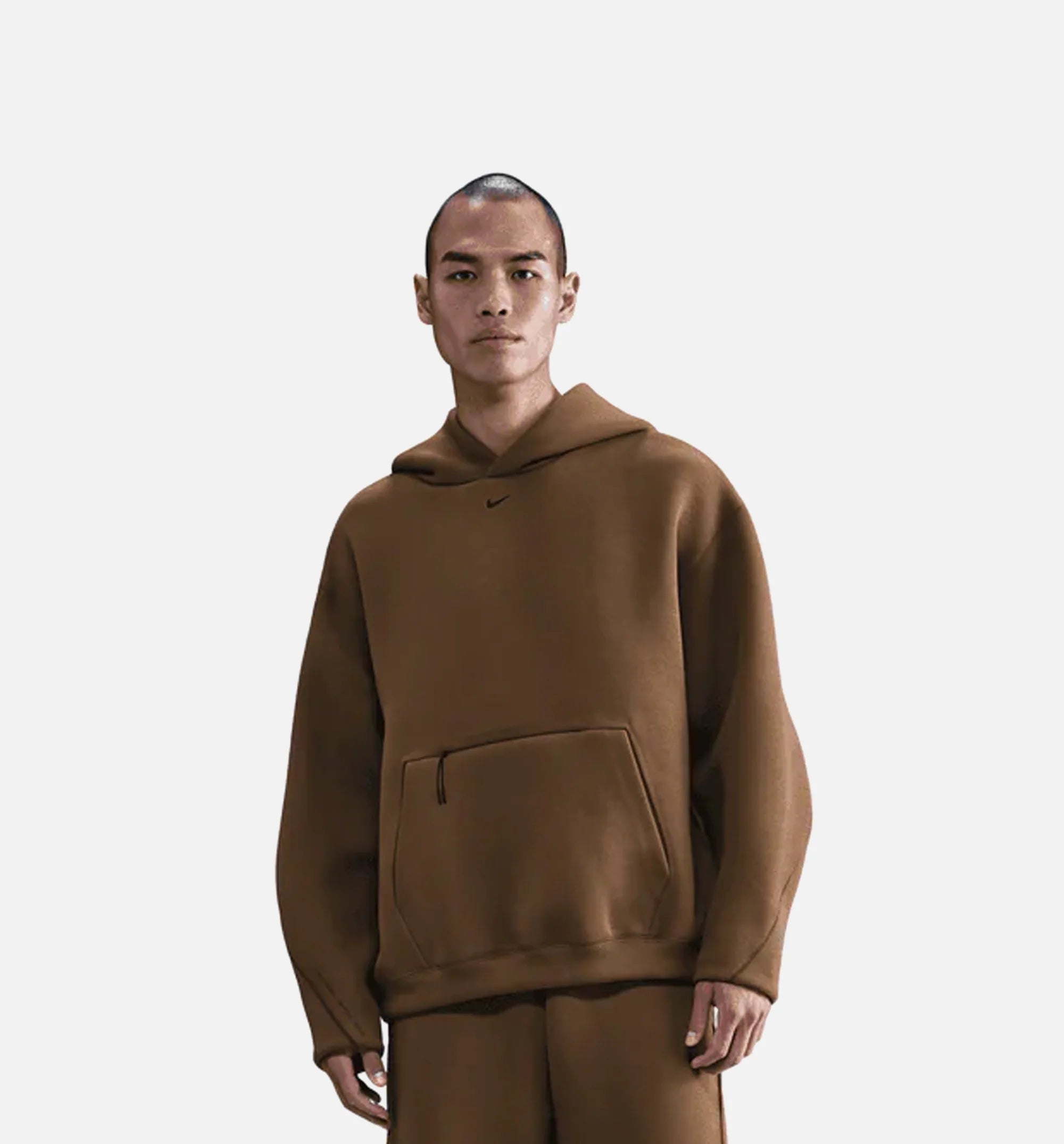 Tech Fleece Oversized Mens Hoodie Mosswood Brown Black