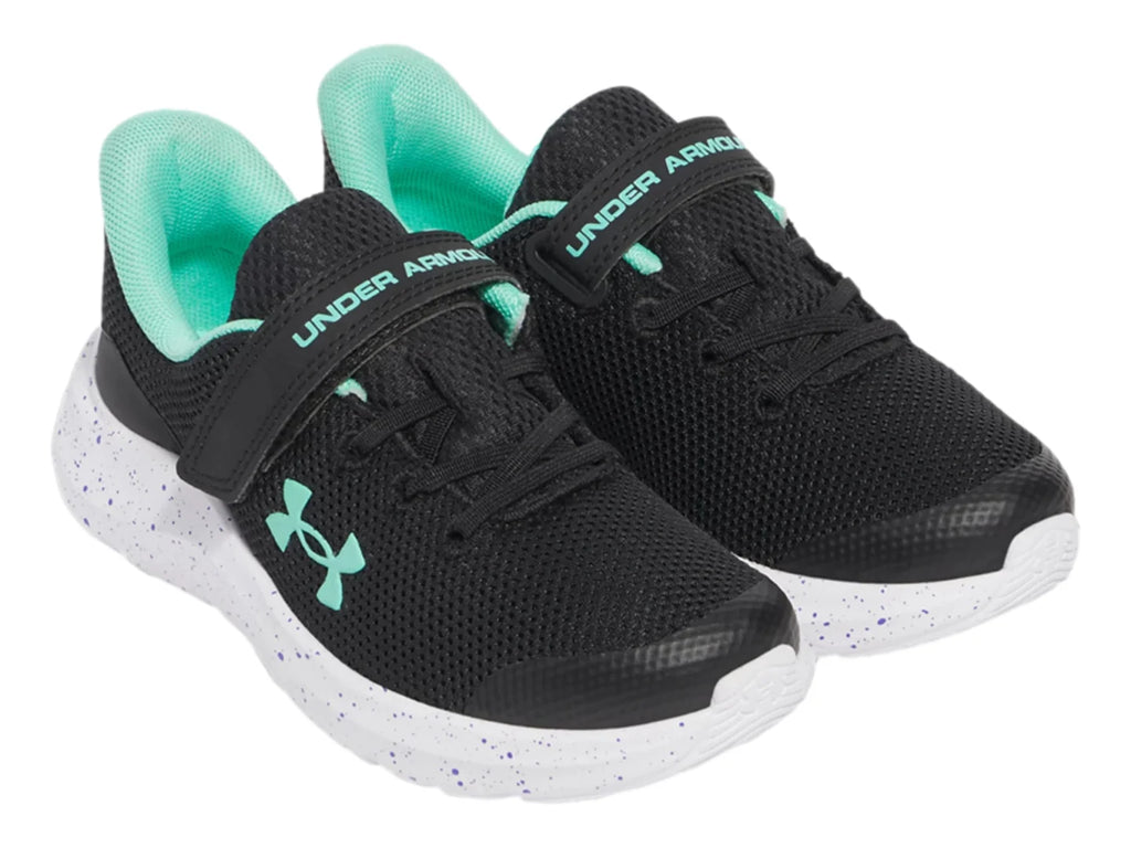 Tenis Under Armour GPS Pursuit 4 Negro y Azul para Niña