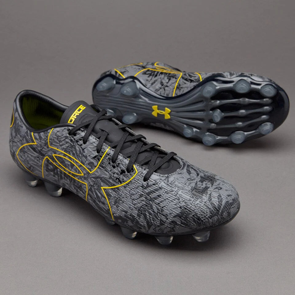 Under Amour Alter Ego Clutch Fit Force 20 FG Firm Ground Soccer Cleats Black Steel Taxi
