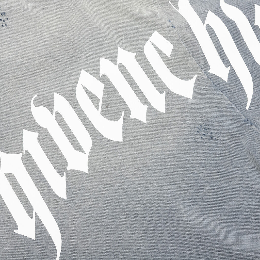 Distressed Logo T Shirt Military Blue