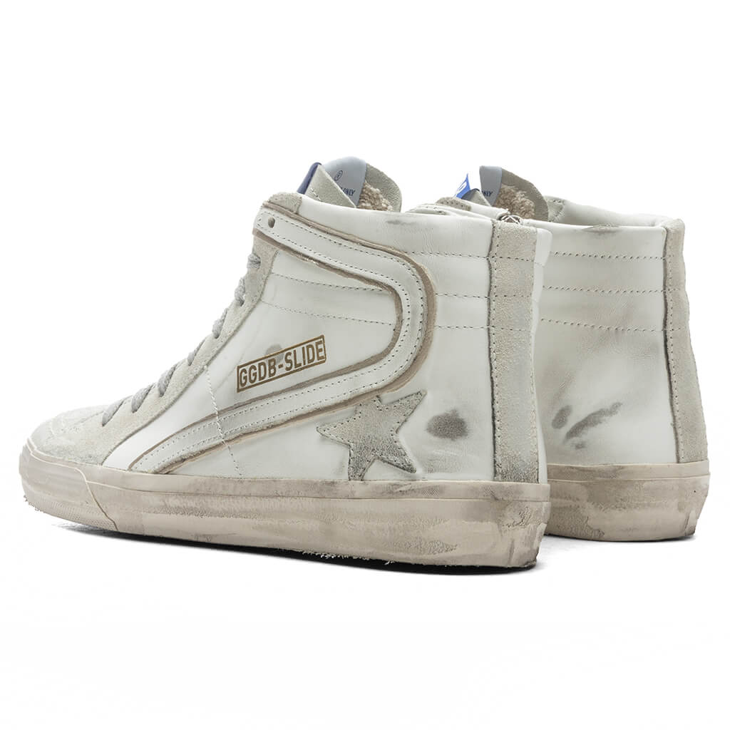 Slide Leather Sneakers White Ice