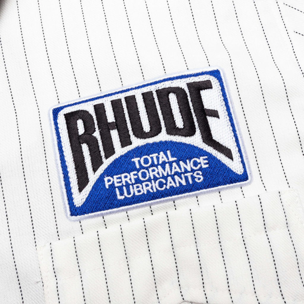 Twill Stripe Mechanic Shirt White Black