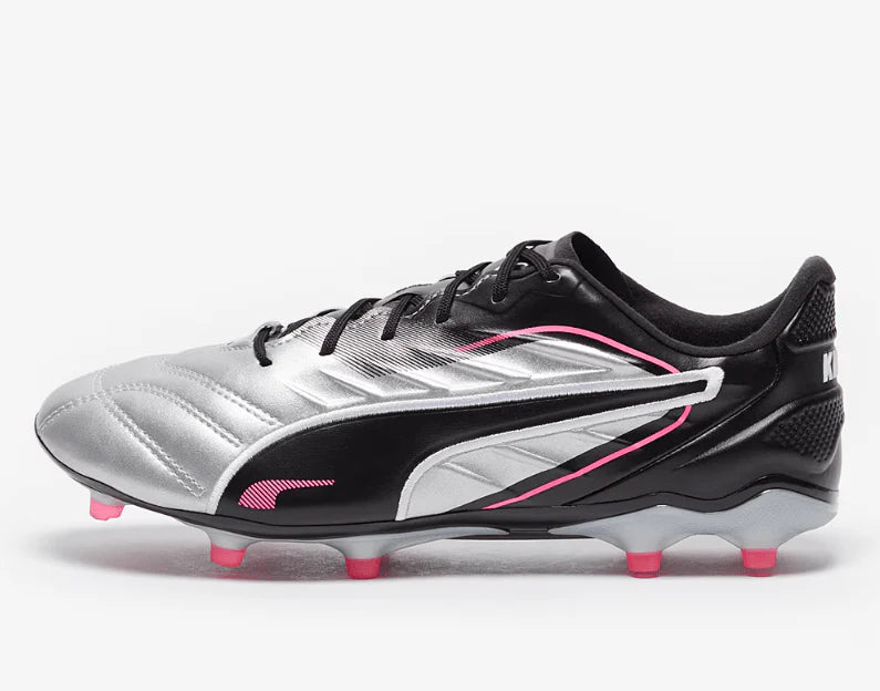 PUMA King Pro FG AG Firm Multi Ground Soccer Cleats Silver