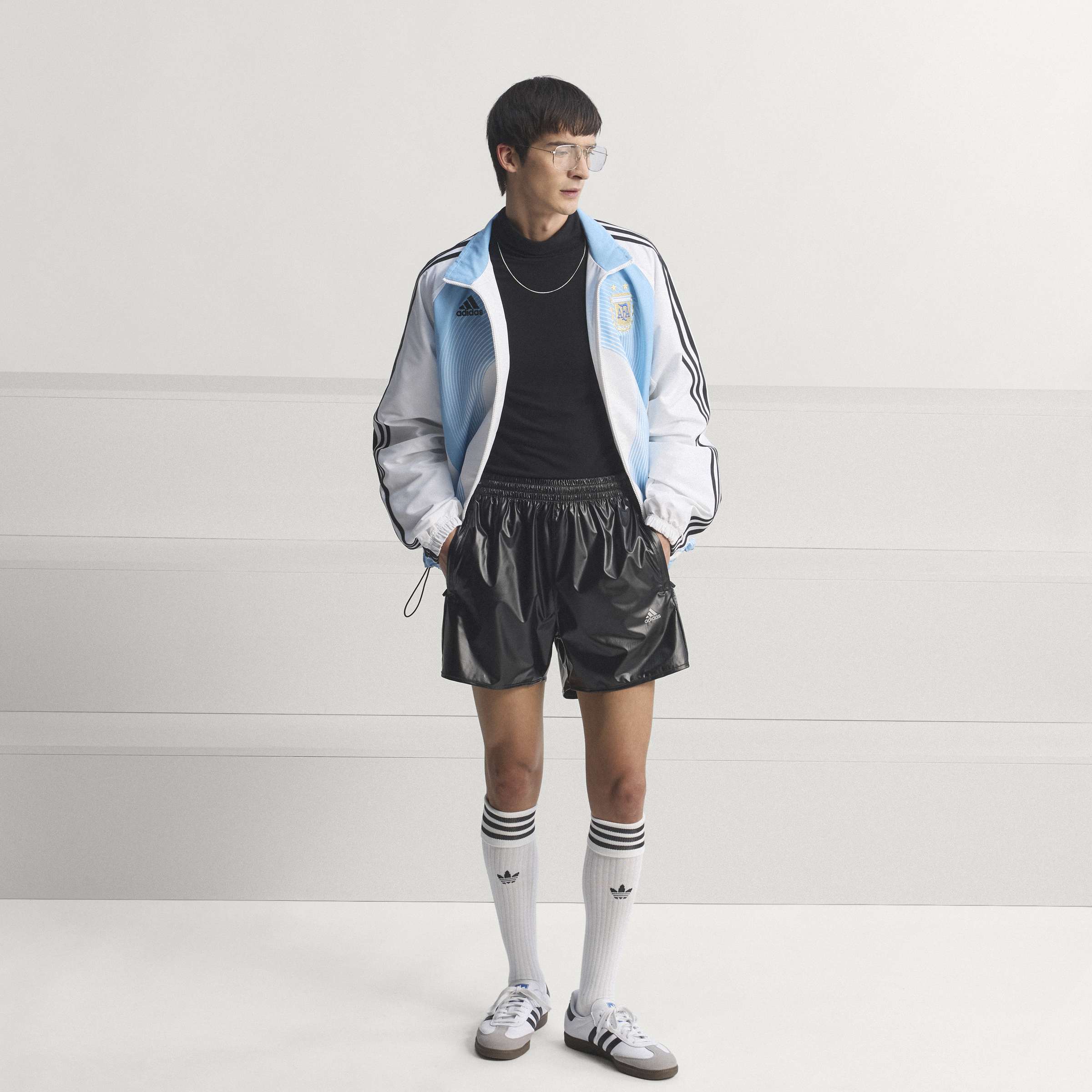 adidas Argentina Home Mens Track Top 2006 White Sky Blue