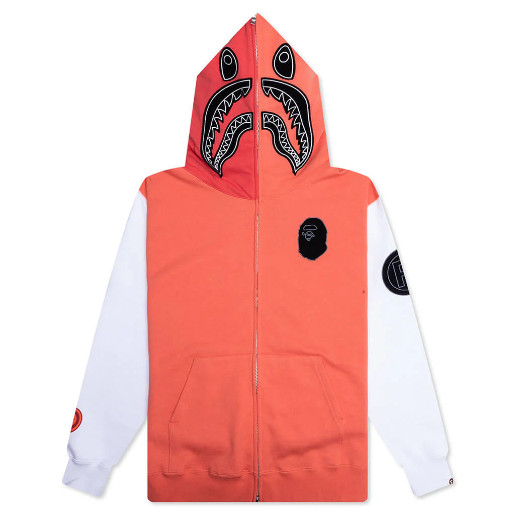 Shark Full Zip Hoodie Korea Orange