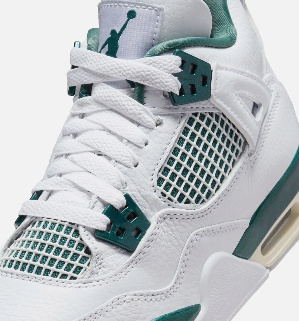 Air Jordan 4 Retro Oxidized Green Grade School Lifestyle Shoe White Oxidized Green White Neutral Grey Free Shipping