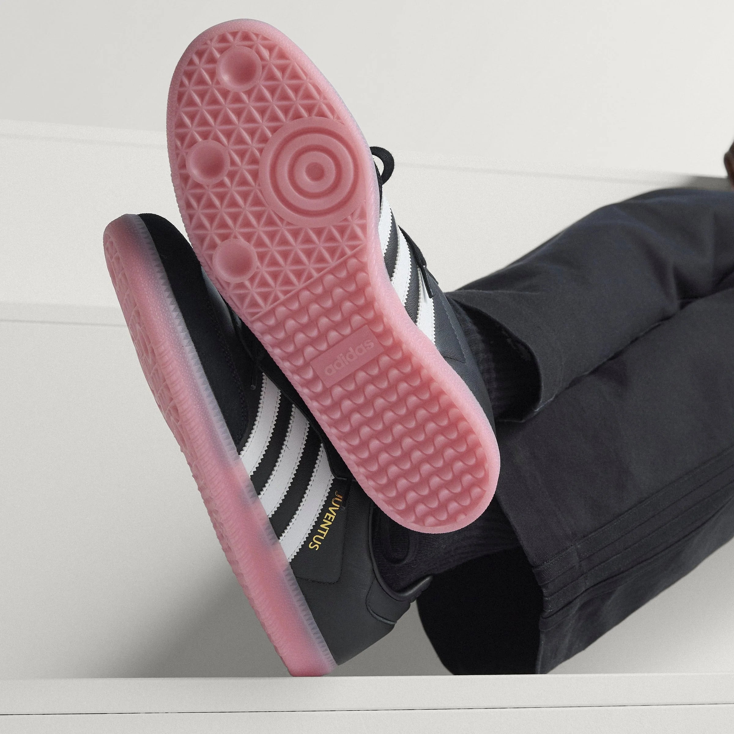 adidas Samba Juventus IN Mens Soccer Shoes Black White Pink