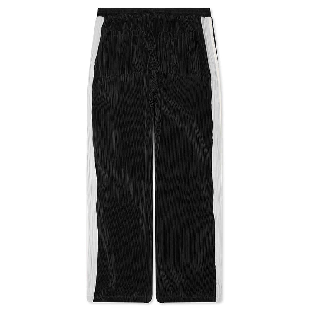 Weave Trim Pleat Pants Black Blue