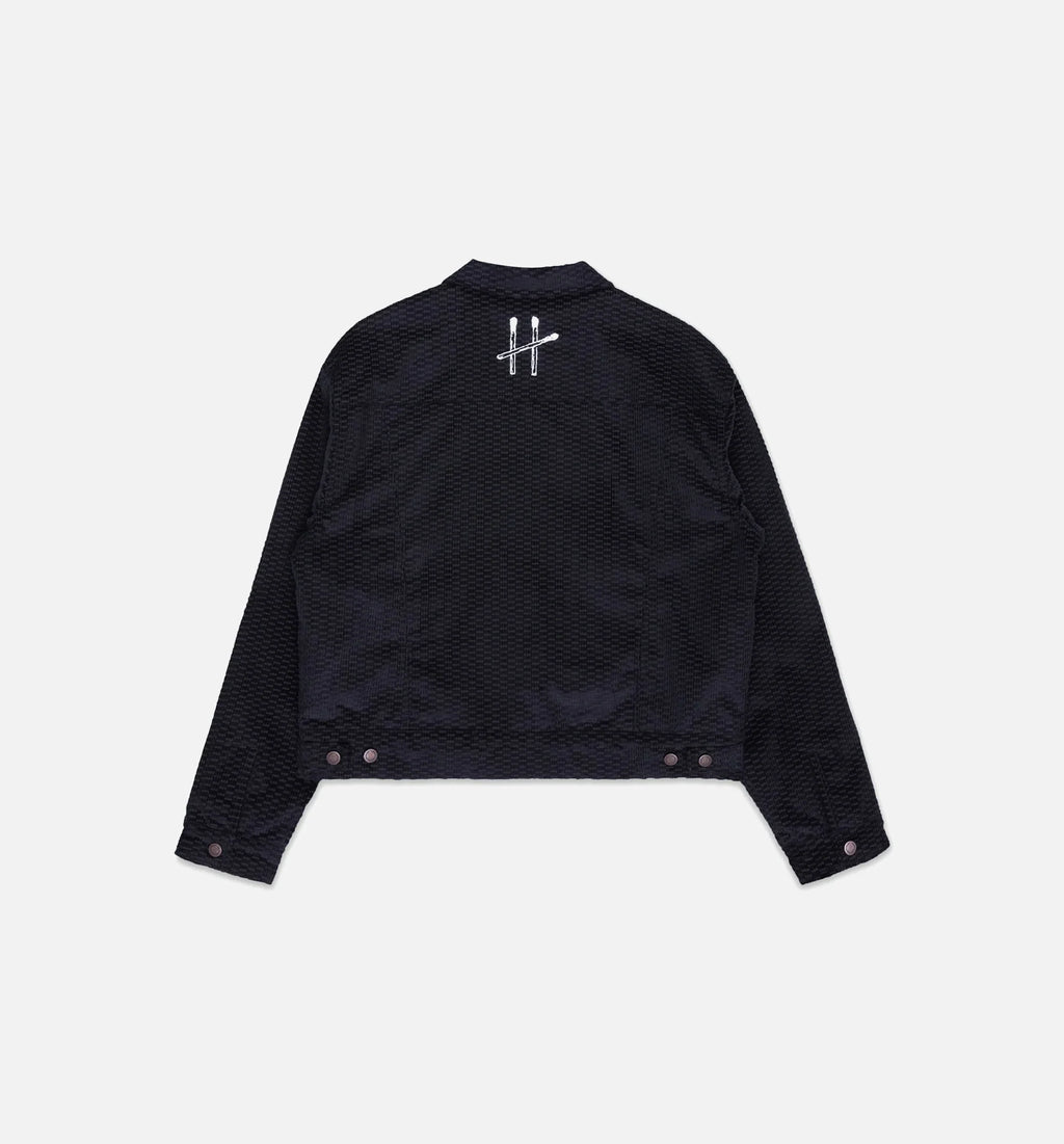 Cord Button Up Mens Jacket Black