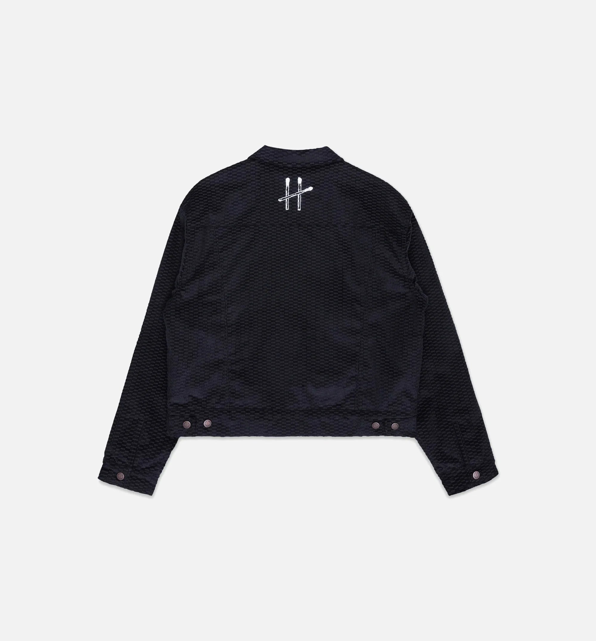 Cord Button Up Mens Jacket Black