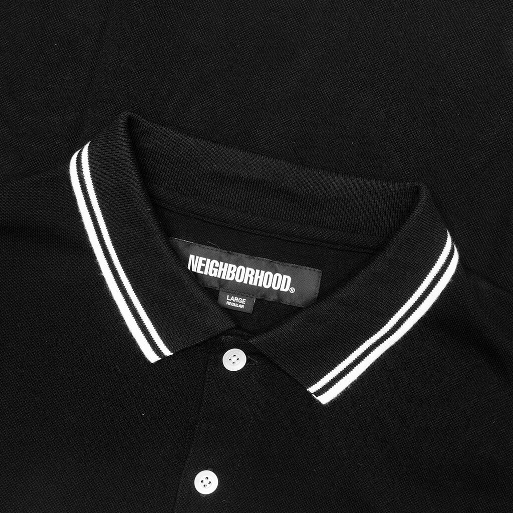 Pique Line S S Polo Shirt Black