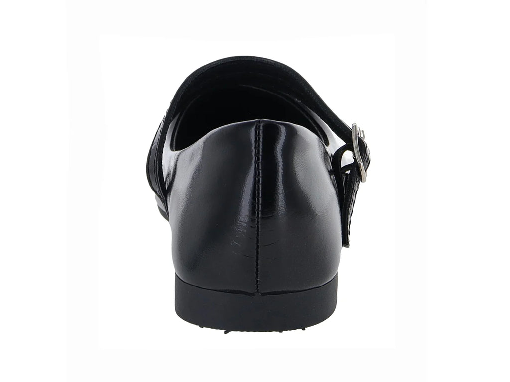 Zapatos Planos Roze Charol Negro para Mujer