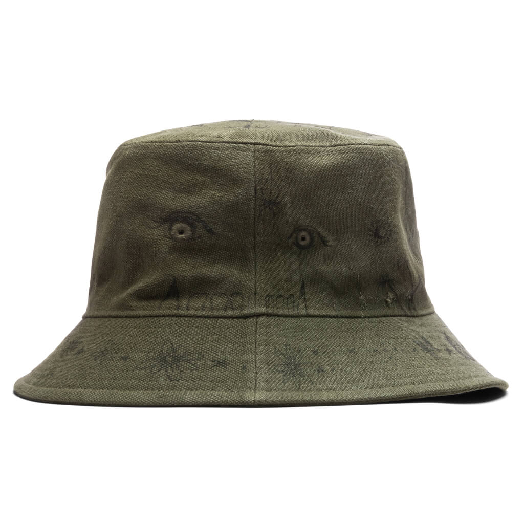 Readymade x Dr Woo Tattoo Bucket Hat Green