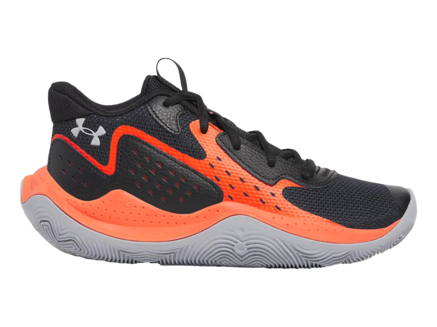 Tenis Under Armour UA GS Jet 23 Negro y Rojo para Niño