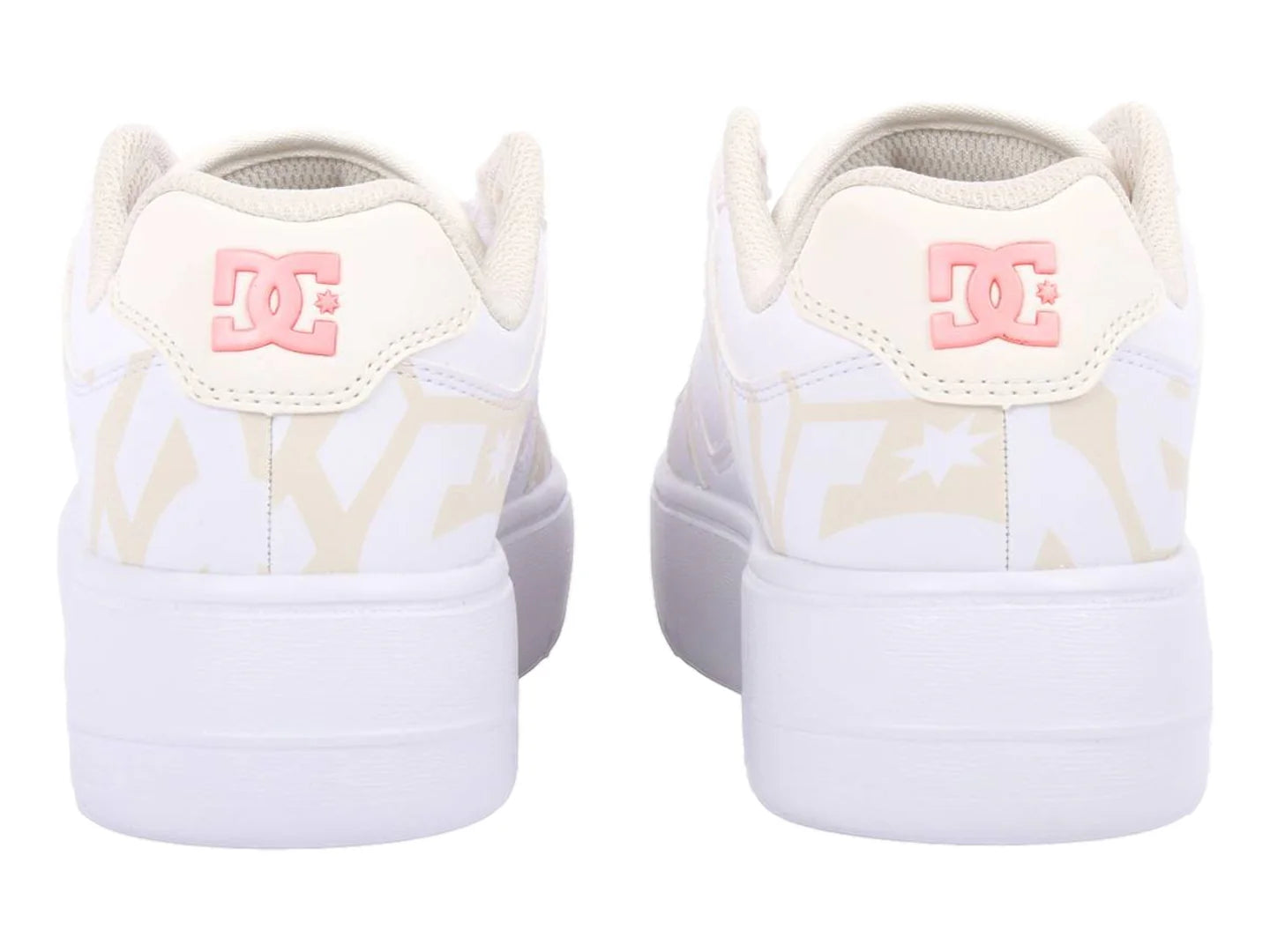 Tenis DC Shoes Manteca 4 Platform Blanco y Rosa para Mujer