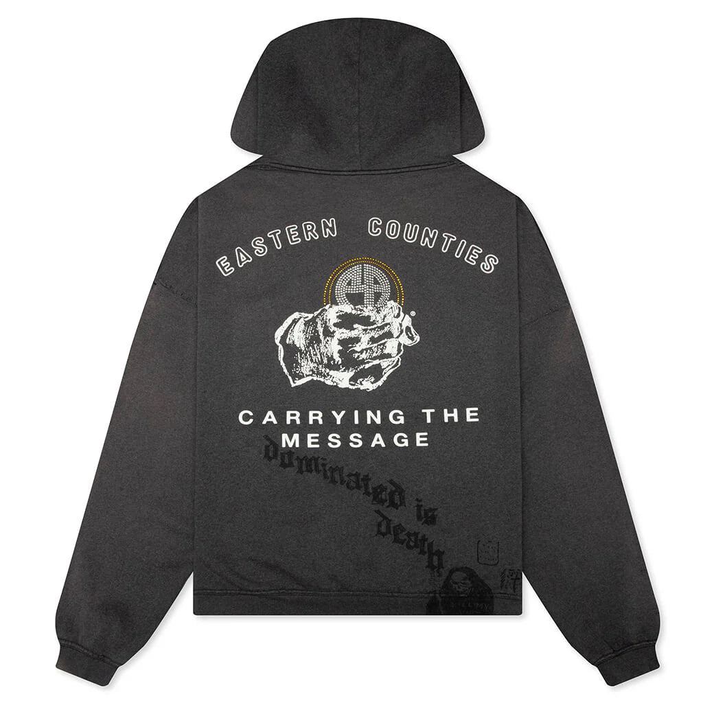 Carrying The Message Zip Hoodie Vintage Black
