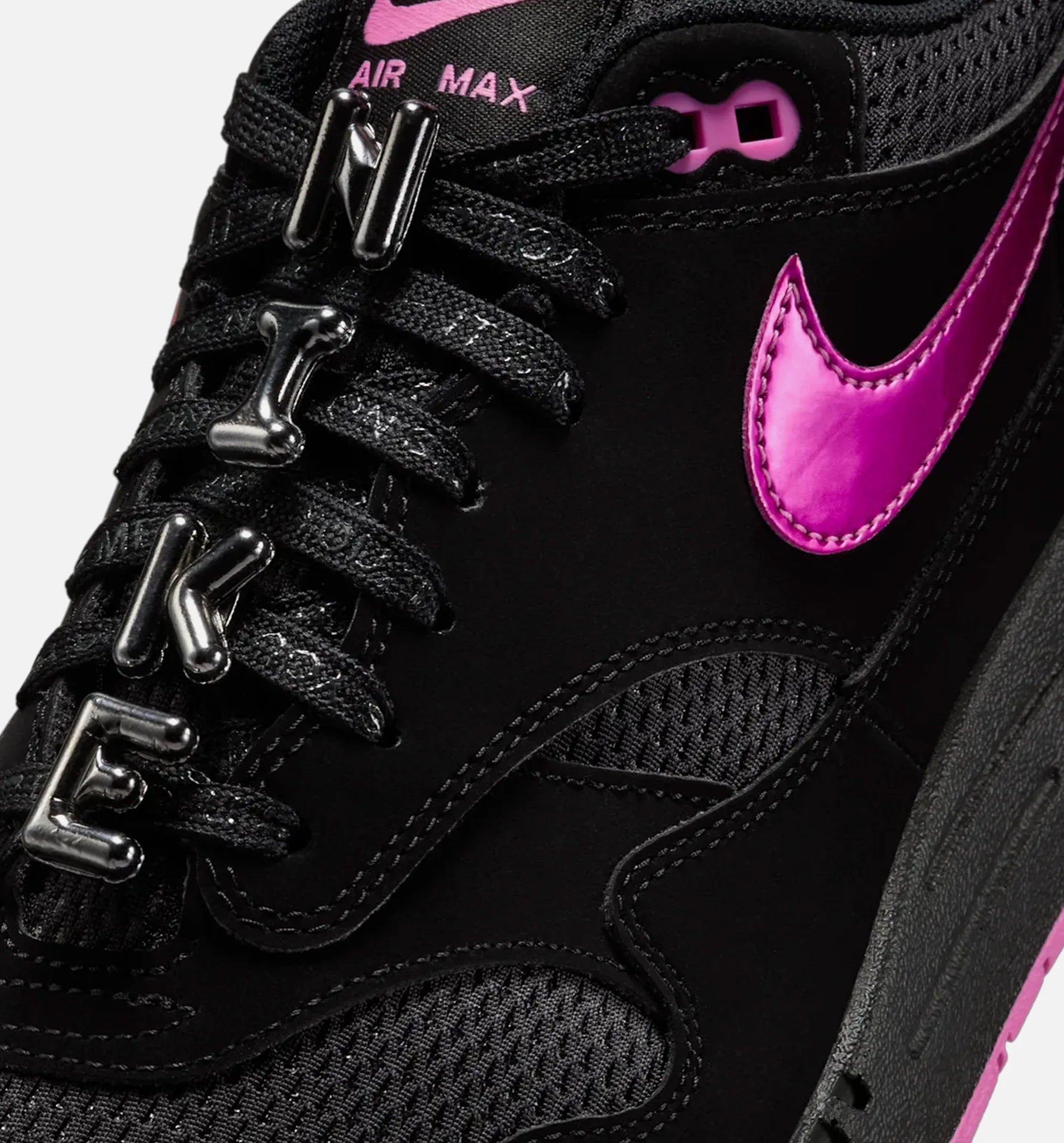 Air Max 1 Premium Mens Lifestyle Shoe Black Playful Pink Red